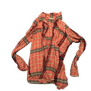 Lucky Brand Women’s Orange Plaid Shirt
